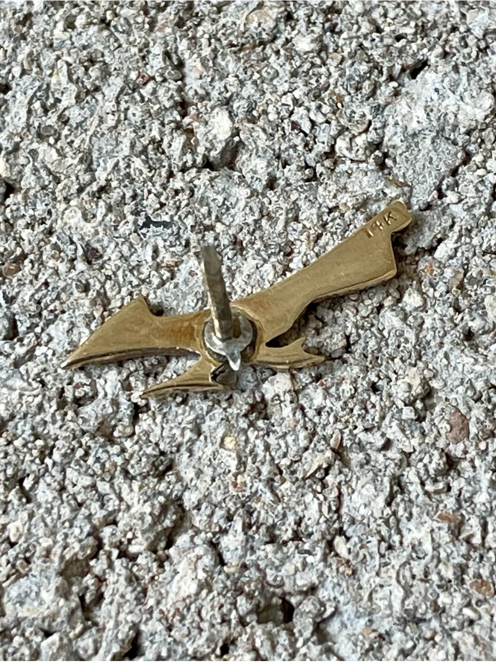 Retired James Avery 14K Gold Roadrunner Tie Tack Lapel Pin Vintage Rare